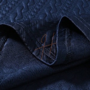 Camisa de Manga Corta para Hombre, Jacquard, Azul Oscuro, Ribete en Contraste, Corte Holgado, Informal, Tejida, 100% Algodón, Ecológica, de Secado Rápido - Product Image 6