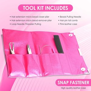 Kit de Herramientas Profesionales de Alta Calidad para Extensiones de Cabello al por Mayor: Alicates de Micro Anillos, Aguja de Gancho, Tijeras de Acero Inoxidable de Grado Quirúrgico - Product Image 2