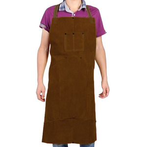 Premium Heavy-Duty Cowhide Split <b>Leather</b> Welder Safety <b>Apron</b> Industrial Work Protection Heat Resistant Sleeveless Fire Resistant - Product Image 3