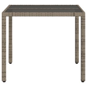 Mesa de Jardín Resistente de Ratán PE Gris con Vidrio Templado y Acero con Recubrimiento en Polvo - Product Image 5