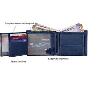 กระเป๋าสตางค์หนังแท้สีดำสำหรับผู้ชาย ดีไซน์หรูหรา ทำมือ ทรงบาง - Product Image 2