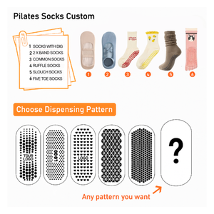 Chaussettes de Pilates antidérapantes pour femmes et jeunes filles avec logo personnalisé, 100% coton, motif floral sportif, chaussettes de studio de yoga et de barre - Product Image 5