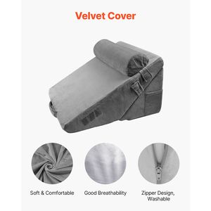 Juego de 3 Almohadas Ortopédicas Ajustables para Cama, con Funda de Espuma Lavable, para Soporte Postoperatorio - Product Image 3