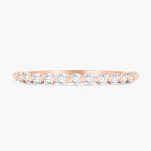 Wholesale 14k Gold Round Cut Lab Grown Diamond Half Eternity Wedding Band <b>Ring</b> 0.33 Carat Scalloped <b>Stacking</b> Band Factory Price - Product Image 5