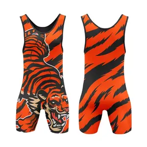 Vente en gros Nouvel arrivage de lutte personnalisé Vêtements de lutte en spandex par sublimation Maillot de lutte pour hommes Singlet de lutte pour enfants