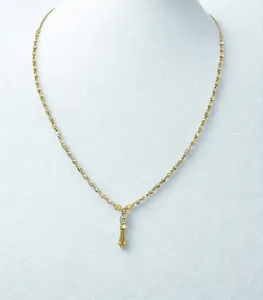 Joyería minimalista tradicional y moderna para mujer, para uso diario, colgante en tono dorado, collares dokiyu con elegante cadena de cuentas. - Product Image 2