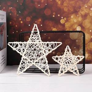 งานเทศกาลคริสต์มาสตกแต่งบ้านรูปดาวแขวนตกแต่งหวายธรรมชาติดาวที่ดีที่สุดราคา - Product Image 6