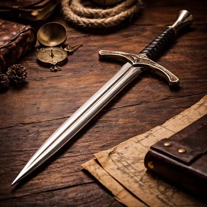 Cuchillo Espada de Acero Damasco Hecho a Mano de Alta Calidad al por Mayor con Mango de Acero Inoxidable para Uso en Exteriores - Herramienta Multifuncional para Camping - Product Image 6