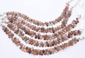 Aaa Natural Chocolate Moonstone Faceted Pear Shape <b>Beads</b> 5x7 Mm Moonstone <b>Beads</b> 8 Inch Strand Faceted Chocolate Moonstone Pear - Product Image 2