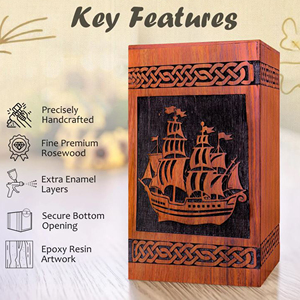 Custom Wooden Ash Urn with Laser Engraving Luxury Wooden Keepsake Urn Collection by AYAANS - Product Image 3