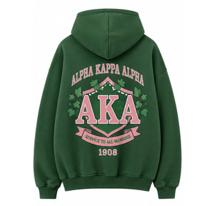 Sudadera con Capucha AKA Rosa y Verde, Sudadera de Sororidad Inspirada en Alpha Kappa Alpha, Ropa Cómoda para la Vida Universitaria Griega - Product Image 3