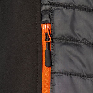 <b>Men's</b> <b>Black</b> Quilted Puffer <b>Vest</b> with Orange Zipper Breathable Canvas Windproof Sleeveless Autumn Outerwear Casual - Product Image 5