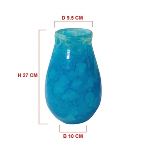 Decorazioni per la casa e il giardino a forma di brocca blu cielo marbleizzato di alta qualità centrotavola decorativa fatta a mano da tavolo <span class=keywords><strong>vaso</strong></span> di fiori in vetro - Product Image 2