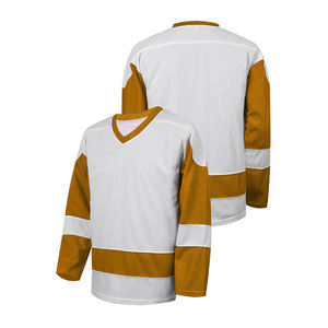 Camiseta de hockey sobre hielo con logo personalizado, estilo casual, para partidos, uniforme de equipo, manga larga, cuello en V. - Product Image 3