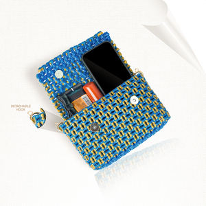 Elegant <b>Blue</b> and Gold Tote Handbag with Pearl Handle Sophisticated Stylish Shoulder <b>Bag</b> for Women Perfect for <b>Parties</b> and Daily - Product Image 2