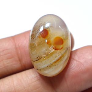 หินโมราอะเกตเจียระไนแบบหลังเบี้ยอะเกตตามธรรมชาติกำไลข้อมือหินอาเกตแบบเรียบขายส่งสำหรับหินอัญมณี - Product Image 2