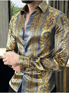 เสื้อยืดลายดอกไม้ยูงทองพิมพ์ลายเสือดาวสไตล์บาโรกสีดำพื้นใหม่ แขนยาว พิมพ์ลาย 3 มิติ สำหรับผู้ชาย สไตล์ลำลอง ผลิตจากโพลีเอสเตอร์ - Product Image 4