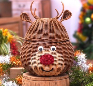 Handwoven Best Quality Rattan Reindeer Basket <b>Christmas</b> Gifts Storage <b>Boxes</b> Vintage Style Best Choice for <b>Christmas</b> Gift Decor - Product Image 5