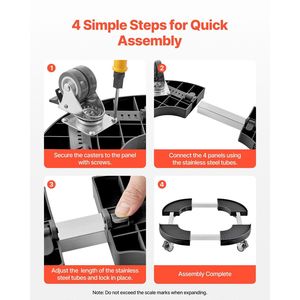 Carrello Portarifiuti Resistente con 4 Ruote Bloccabili, Capacità 440 libbre, Base Regolabile 15-22.8 Pollici per Contenitori Regolabili 15-22.8 Pollici - Product Image 6