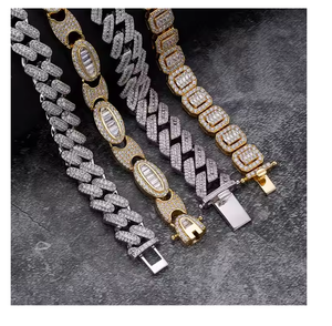 Collier chaîne tennis en moissanite étincelante, bijoux hip-hop glacés, cadeau - Product Image 1