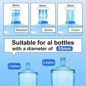 Tapas de Repuesto Selladas de Plástico PE a Prueba de Fugas de 3/6 Galones para Botellas de Agua de 55 mm - Product Image 2