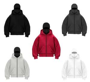 Sweat-shirt et cagoule ninja pour homme avec masque intégré, personnalisable, brodé, imprimé, zippé, délavé et vieilli - Product Image 1