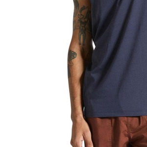 Men's <b>Navy</b> Blue Solid Color O-Neck Knitted Tank <b>Top</b> Casual Wear Fitness Wear Workout Shirts Summer Cotton Men's Tank <b>Tops</b> Adults - Product Image 4
