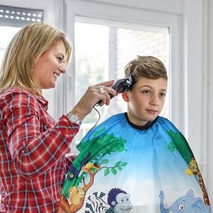 Capa de Peluquería Infantil Tactus Industries con Estampado Animal, Cómoda, Ecológica, Duradera, Impermeable, de Poliéster, Unisex, Ajustable - Product Image 6