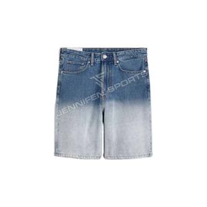 Pantalones cortos de mezclilla de cintura alta para hombre, lavado con ácido, 100% algodón, etiqueta personalizada, pantalones Cargo delanteros y traseros, botones de cierre, bucles de cinturón para verano - Product Image 1