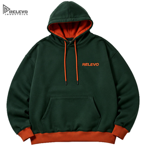 Custom High Quality Heavyweight Men <b>Hoodie</b> , Colour Block <b>Techwear</b> Pullover Sweatshirt Zipper Pocket, Any Size / Colour - Product Image 3