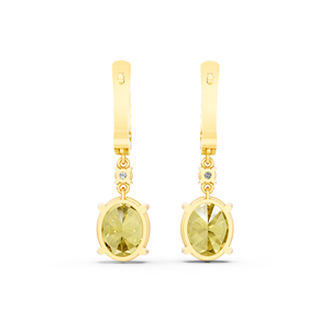 Pendientes de Oro Sólido de 14K, 9K, 10K y 18K con Diamante Amarillo de Laboratorio de 8 Quilates, Certificado IGI, Fabricante de Joyería Fina Ética, Venta al por Mayor, RJC, OEM, ODM - Product Image 1