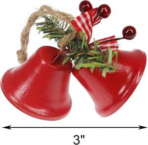 Campana colgante navideña de metal antiguo, la más vendida, para decoración del árbol de Navidad, uso festivo en el hogar y fiestas. - Product Image 2