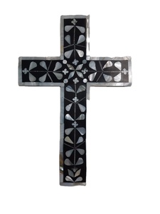Luxury Mother of Pearl Inlay Christian Cross Handmade Wall Hanging for Religious Home Decoration Church Use & Baptism Ceremonies - Product Image 4