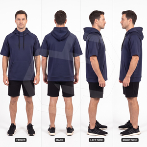 <b>Men's</b> Winter Eco-Friendly Breathable Fleece Hooded Pullover Casual <b>Short</b> <b>Sleeve</b> Custom OEM Service Premium Quality Made Pakistan - Product Image 5