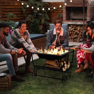 Modern Steel <b>Fire</b> <b>Pit</b> Outdoor Decorative Design Natural Gas <b>Portable</b> 9999 BTU for Backyard Warmth Patio Social Setting Wholesale - Product Image 6