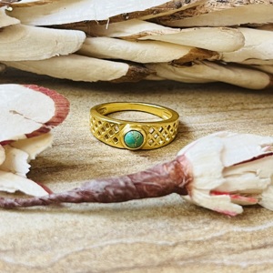 Luxury Style Premium Geometric <b>Ring</b> <b>Turquoise</b> Brass 18k Gold Plated <b>Ring</b> Statement Dainty Modern Wholesale Handmade Unisex <b>Ring</b> - Product Image 1