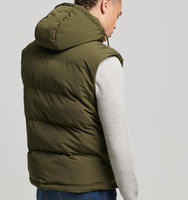 Gilet matelassé léger en toile pour homme OEM, imperméable, respirant, coupe-vent, réversible, avec logo personnalisé sur le devant