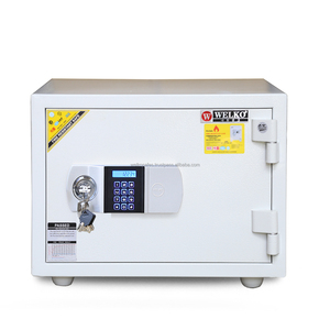 Security <b>Safe</b> WELKO S400 E Silver White <b>Key</b> <b>Lock</b> Fireproof 1000-1200C 2mm Stainless Steel - Product Image 1