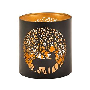 Minimalist Metal <b>Hurricane</b> <b>Candle</b> <b>Holder</b> With Transparent <b>Glass</b> Cylinder For Modern Home And Office Decoration - Product Image 5