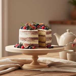 Soporte de Madera Maciza Hecho a Mano de Primera Calidad para Pasteles, Pedestal de Lujo para Exhibición de Postres, Soporte para Servir, Decoración para Bodas, Fiestas, Panaderías y Hogar - Product Image 1