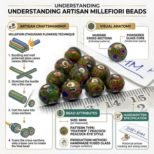 <span class=keywords><strong>Perles</strong></span> de verre Millefiori haut de gamme noires et beiges pour la fabrication de bijoux et l'artisanat – Vente <span class=keywords><strong>en</strong></span> <span class=keywords><strong>gros</strong></span> mondiale, export, commandes <span class=keywords><strong>en</strong></span> <span class=keywords><strong>gros</strong></span> personnalisées - Product Image 6