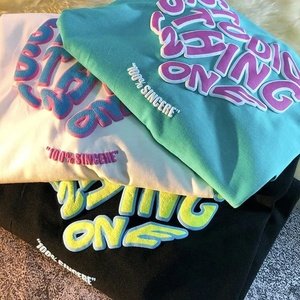 เสื้อยืดแขนยาวโอเวอร์ไซส์ Studio Sing One สำหรับผู้ชาย สไตล์สตรีทแวร์ ผ้าเจอร์ซีย์คอตตอน คอกลม พิมพ์ลายนูน 3 มิติ สีดำ - Product Image 5