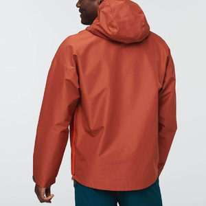 Men’s Windbreaker <b>Jacket</b> with Quarter Zip, Hooded Anorak Pullover, Loose Fit, Nylon <b>Waterproof</b> – Embroidered Team/Club - Product Image 6