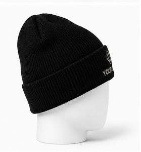 Custom Logo Jacquard Rib Knit Cuffed <b>Beanie</b> Ribbed Knit <b>Beanie</b> with Custom Embroidered Logo Winter Cuffed Knit <b>Beanie</b> Hat - Product Image 4