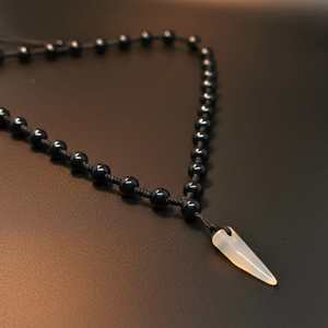 Natural Crystal Pendant Necklace for Men & Boys-1 Inch Stone with 24 Inch Leather <b>Rope</b> - Product Image 4