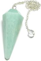 Pendentif en cristal d'amazonite naturelle en gros, pour la radiesthésie, le Reiki, la guérison et la méditation, en forme de cône à facettes, fournisseur d'Inde