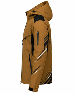 Custom Men Waterproof Zipper Hooded Soft Shell Outdoor Tactical Windbreaker Hiking <b>Workwear</b> Breathable Eco-Friendly Multi-Pocket - Product Image 3