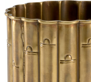 Macetero de Hierro de Estilo Moderno con Forma de Bambú, Diseño Único, Macetero Redondo para Jardín, Acabado con Recubrimiento de Polvo Dorado, Uso en Interiores/Exteriores del Hogar - Product Image 3