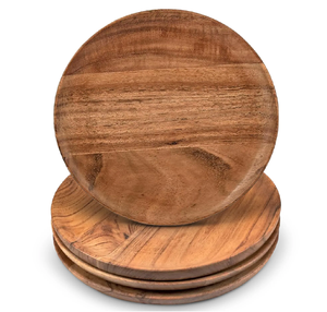 Assiettes en bois artisanales, design haut de gamme, assiettes en bois naturel pour la décoration de table. - Product Image 1