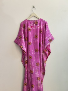 Silk <b>Kaftan</b> Luxury Dresses Long Floral <b>Beach</b> Cover Up Plus Size Casual Streetwear Dress - Product Image 6